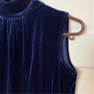 Susan Graver - Midnight Blue Velvet Tank Top w/Mock Turtleneck
